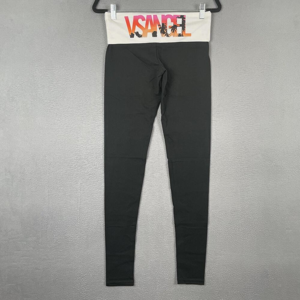 Victoria's Secret Pants Womens Small Black White Foldover Yoga Leggings VS Angel